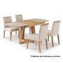 Imagem de Mesa Elastica Jequia com Tampo de Vidro Fendi Base Madeira cor Amendoa 1,22 MT (LARG) - 50365