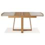 Imagem de Mesa Elastica Jequia com Tampo de Vidro Fendi Base Madeira cor Amendoa 1,22 MT (LARG) - 50365