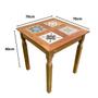 Imagem de Mesa em Madeira de Demolição Com Ladrilhos Hidráulico Variados 70x70 Sudeste Rústico