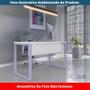 Imagem de Mesa Escritório P25 TUB Pandin 120 cm (larg) Tampo MDP Branco Pé Aço Tubular Lilás