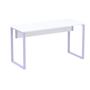 Imagem de Mesa Escritório P25 TUB Pandin 120 cm (larg) Tampo MDP Branco Pé Aço Tubular Lilás