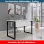 Imagem de Mesa Escritório P25 TUB Pandin 120 cm (larg) Tampo MDP Branco Pé Aço Tubular Preto