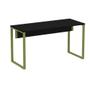 Imagem de Mesa Escritório P25 TUB Pandin 150 cm (Larg) Tampo MDP Preto Pé Aço Tubular Verde Mirô