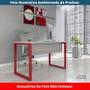 Imagem de Mesa Escritório P25 TUB Pandin 150 cm (Larg) x 70 cm (Prof) Tampo MDP Cinza Pé Aço Tubular Vermelho