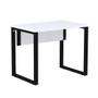 Imagem de Mesa Escritório P25 TUB Pandin 90 cm (Larg) Tampo MDP Branco Pé Aço Tubular Preto