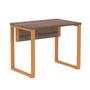 Imagem de Mesa Escritório P25 TUB Pandin 90 cm (Larg) Tampo MDP Walnut Pé Aço Tubular Laranja