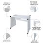 Imagem de Mesa Escrivaninha 113cm Smile e Estante Livreiro 90x187cm Lean A06 Branco - Mpozenato