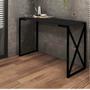 Imagem de Mesa Escrivaninha 90cm Bex Home Office Industrial Consultório Ferro Preto MDF Preto - Ahz Móveis