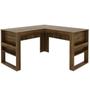 Imagem de Mesa Escrivaninha Angular Para Escritorio ME4145 Nogal Preto Tecno Mobili