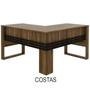 Imagem de Mesa Escrivaninha Angular Para Escritorio ME4145 Nogal Preto Tecno Mobili