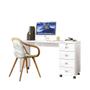 Imagem de Mesa Escrivaninha Com 4 Gavetas Branco Brilhante Office Dubai Lukaliam