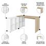 Imagem de Mesa Escrivaninha Em L 140x130cm 8 Nichos Eron A06 Carvalho/branco - Mpozenato