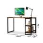 Imagem de Mesa Escrivaninha Estilo Industrial 120cm Com 2 Prateleiras Em Aço Mdf