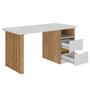 Imagem de Mesa Escrivaninha Florence 2 Gavetas Branco/Olmo - Artany Móveis