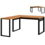 Imagem de Mesa Escrivaninha Industrial 100% Mdf Freijó/Preto Fosco F22 - Pradel