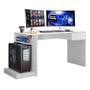 Imagem de Mesa Escrivaninha Para Computador Setup Gamer Nitro 1 Gaveta Branco Fosco - Desk Design