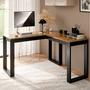 Imagem de Mesa Escrivaninha Para Home Office Berlim EM L De Canto Estilo Industrial Em Mdf