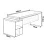 Imagem de Mesa Escrivaninha PEDESTAL RETA com VIDRO 3 Gavetas 1,92X0,70m WORKSTART NOGAL SEVILHA PRETO
