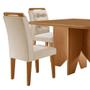 Imagem de Mesa Evora 90 Mdf Com 4 Cadeiras Carol Veludo Creme Naturalle