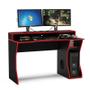 Imagem de Mesa Gamer Computador Escrivaninha Preto Vermelho Fremont