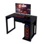 Imagem de Mesa Gamer Escrivaninha Home Office Nicho Preto Azul