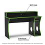 Imagem de Mesa Gamer Fremont com Nicho e Suporte para CPU - Preto/Verde