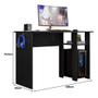 Imagem de Mesa Gamer Slim com suporte para CPU Preto - Peternella