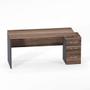 Imagem de Mesa Gerência Com Pé Gaveteiro 03 Gavetas PE 40 Pandin 1,64 x 0,70 M Walnut e Grafito