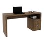 Imagem de Mesa Home Office com 2 gavetas para Notebook 135x46,5cm Nogal