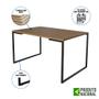 Imagem de Mesa Industrial Base de Ferro Preto Tampo 137x90 Amêndoa 4 Cadeiras Eames Madeira Assento Preto