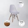 Imagem de Mesa Industrial Base Ferro Branco em  V  Tampo 110cm Branco 4 Cadeiras Eames Madeira Assento Branco