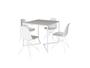 Imagem de Mesa Industrial Base Ferro Branco em  V  Tampo 90x90 Branco  4 Cadeiras Eames Ferro Assento Branco