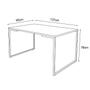 Imagem de Mesa Industrial Base Ferro Branco Tampo 137x90 Amendoa 4 Cadeiras Eames Ferro Branco Assento Branco