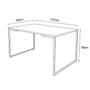 Imagem de Mesa Industrial Base Ferro Branco Tampo 137x90 Amendoa 4 Cadeiras Eames Ferro Preto  Assento Preto