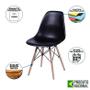 Imagem de Mesa Industrial Base Ferro Branco Tampo 137x90 Branco 4 Cadeiras Eames Madeira Assento Preto