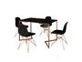 Imagem de Mesa Industrial Base Ferro Cobre em  V  Tampo 137x90 Preto 4 Cadeiras Eames Assento Preto Ferro Cobre