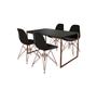 Imagem de Mesa Industrial Base Ferro Cobre Tampo 137x90 Preto 4 Cadeiras Eames Ferro Cobre Assento Preto