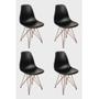 Imagem de Mesa Industrial Base Ferro Preto Tampo 137x90 Branco 4 Cadeiras Eames Ferro Cobre Assento Preto