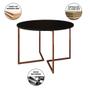 Imagem de Mesa Industrial Jantar Redonda Preta 110cm Base V com 4 Cadeiras Eames Pretas Base Cobre