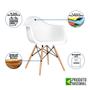 Imagem de Mesa Industrial Retangular Jantar 137x90cm Preta Base Cobre V com 6 Poltronas Brancas Eames Eiffel M