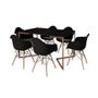 Imagem de Mesa Industrial Retangular Jantar 137x90cm Preta Base Cobre V com 6 Poltronas Pretas Eames Eiffel Ma