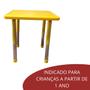 Imagem de Mesa Infantil 60x60 Amarelo Escolinha Pés Ajustavel Resistente