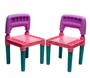 Imagem de Mesa Infantil Colorida Educativa C/ 2 Cadeiras Tritec Menina