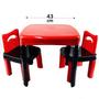 Imagem de Mesa Infantil Com 2 Duas Cadeiras Mesinha Criança Vermelha - Simotoys