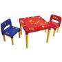 Imagem de Mesa Infantil Educativa  Didática Conjunto Mesa e 2 Cadeiras Recreação Plástico Colorida Atividades Estudo Brincar Escola 