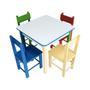 Imagem de Mesa infantil em mdf com 4 cadeiras com pés de ferro carlu 5017