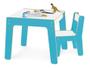 Imagem de Mesa Infantil MDF Junges Azul Com 1 Cadeira Didática Resistente Para Brincar 991