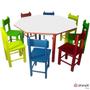 Imagem de Mesa Infantil Oitavada com 8 Cadeiras em Madeira 5018 Carlu