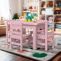 Imagem de Mesa Infantil Para Desenhar Com 4 Cadeiras Rosa Safion Shop Jm