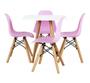 Imagem de Mesa Infantil quadrada 50cm branca com pés de madeira + 4 cadeiras